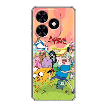 Силиконовый чехол на Tecno Spark Go 2024 с принтом Adventure time Время приключений
