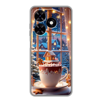 Силиконовый чехол на Tecno Spark Go 2024 с принтом Новый год