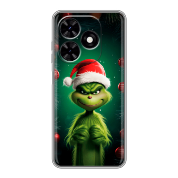 Силиконовый чехол на Tecno Spark Go 2024 с принтом Гринч Новый год Рождество