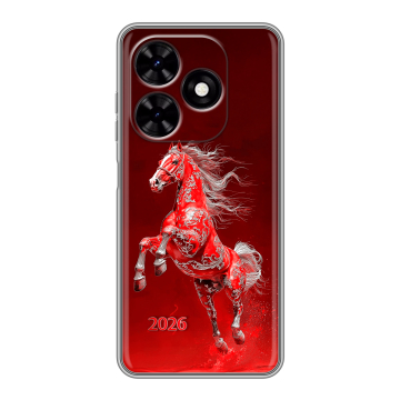 Силиконовый чехол на Tecno Spark Go 2024 с принтом Новый год