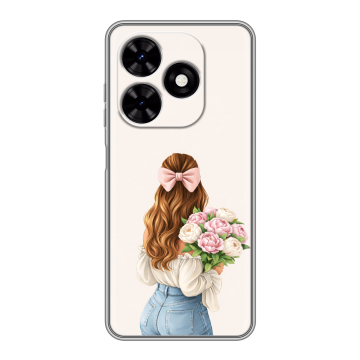 Силиконовый чехол на Tecno Spark Go 2024 с принтом женский