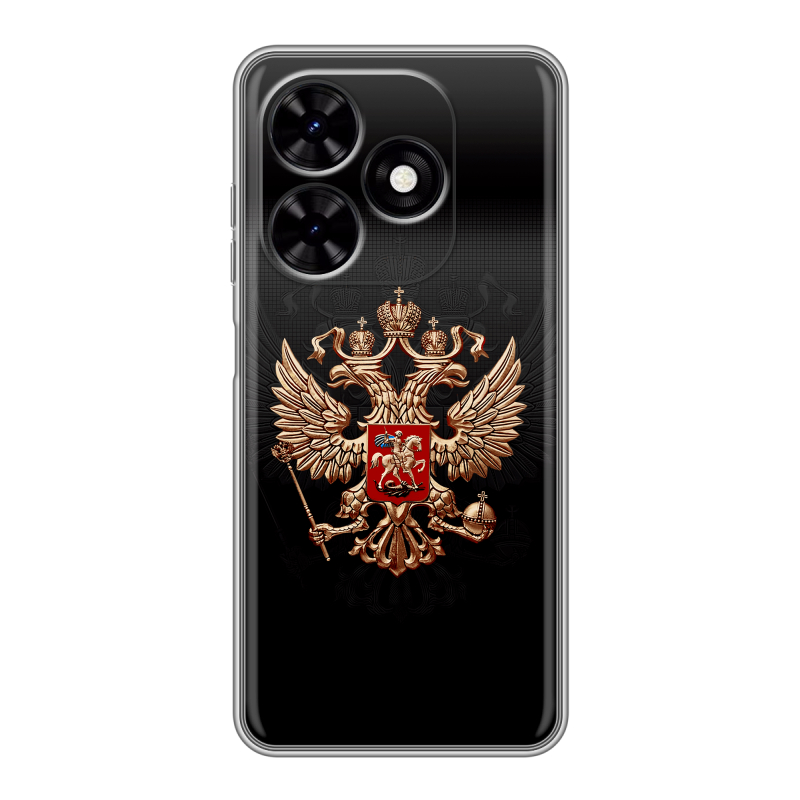 Силиконовый чехол на Tecno Spark Go 2024 с принтом Герб России Силиконовый чехол на Tecno Spark Go 2024 с принтом Герб России