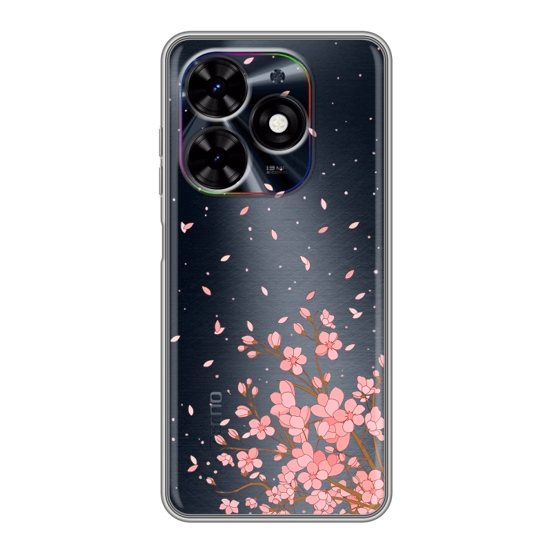 Силиконовый чехол на Tecno Spark Go 2024 с принтом Ветка сакуры Силиконовый чехол на Tecno Spark Go 2024 с принтом Ветка сакуры
