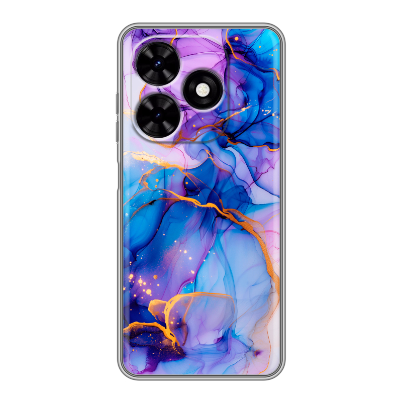 Силиконовый чехол на Tecno Spark Go 2024 с принтом синий мрамор Силиконовый чехол на Tecno Spark Go 2024 с принтом синий мрамор