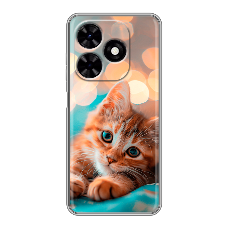 Силиконовый чехол на Tecno Spark Go 2024 с принтом котик Силиконовый чехол на Tecno Spark Go 2024 с принтом котик