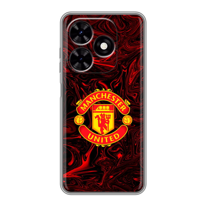 Силиконовый чехол на Tecno Spark Go 2024 с принтом Manchester United Силиконовый чехол на Tecno Spark Go 2024 с принтом Manchester United