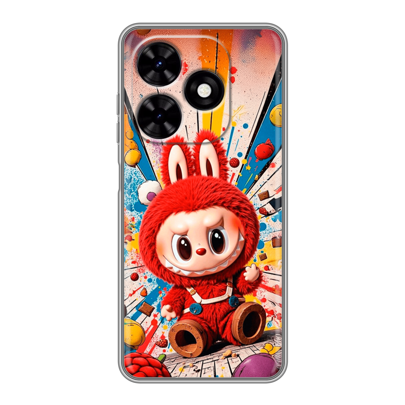 Силиконовый чехол на Tecno Spark Go 2024 с принтом Labubu Лабубу Силиконовый чехол на Tecno Spark Go 2024 с принтом Labubu Лабубу