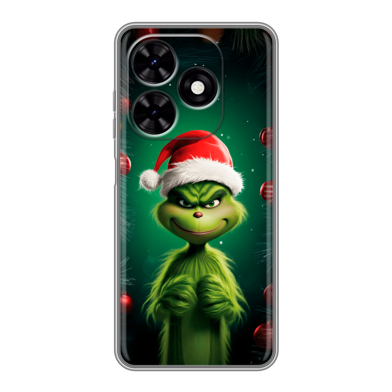 Силиконовый чехол на Tecno Spark Go 2024 с принтом Гринч Новый год Рождество Силиконовый чехол на Tecno Spark Go 2024 с принтом Гринч Новый год Рождество