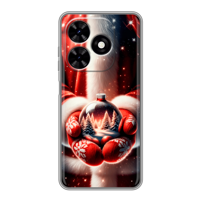 Силиконовый чехол на Tecno Spark Go 2024 с принтом Новый год Силиконовый чехол на Tecno Spark Go 2024 с принтом Новый год