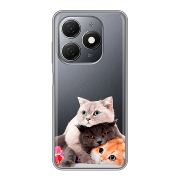 Силиконовый чехол на Tecno Spark 20 с принтом Кошки Силиконовый чехол на Tecno Spark 20 с принтом Кошки