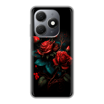 Силиконовый чехол на Tecno Spark 20 с принтом Розы красные Силиконовый чехол на Tecno Spark 20 с принтом Розы красные