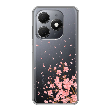 Силиконовый чехол на Tecno Spark 20 с принтом Ветка сакуры Силиконовый чехол на Tecno Spark 20 с принтом Ветка сакуры