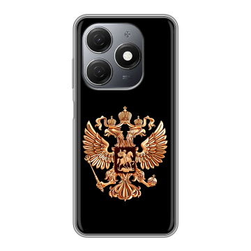 Силиконовый чехол на Tecno Spark 20 с принтом Герб России золотой Силиконовый чехол на Tecno Spark 20 с принтом Герб России золотой