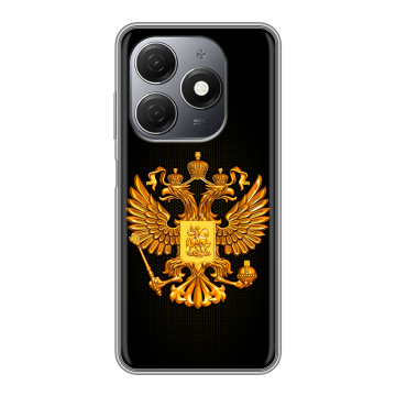 Силиконовый чехол на Tecno Spark 20 с принтом Герб России желтый Силиконовый чехол на Tecno Spark 20 с принтом Герб России желтый