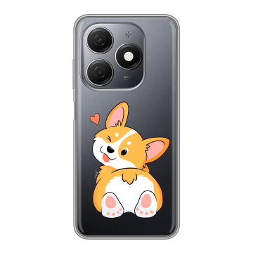Силиконовый чехол на Tecno Spark 20 с принтом Корги Силиконовый чехол на Tecno Spark 20 с принтом Корги