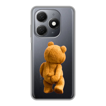 Силиконовый чехол на Tecno Spark 20 с принтом Медведь