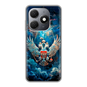Силиконовый чехол на Tecno Spark 20 с принтом Герб флаг России Силиконовый чехол на Tecno Spark 20 с принтом Герб флаг России
