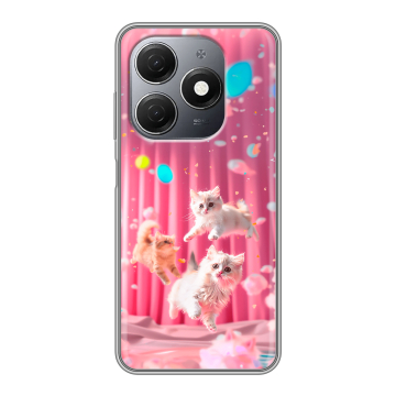 Силиконовый чехол на Tecno Spark 20 с принтом милые котики
