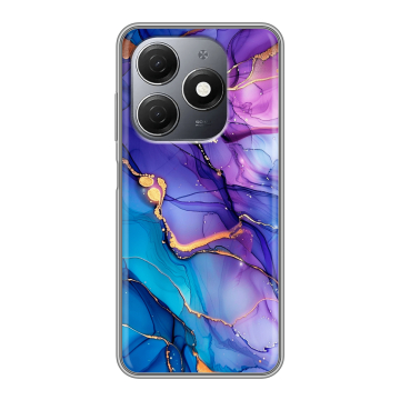Силиконовый чехол на Tecno Spark 20 с принтом синий мрамор Силиконовый чехол на Tecno Spark 20 с принтом синий мрамор