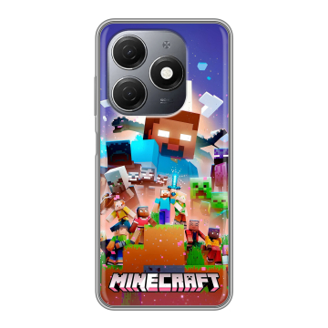 Силиконовый чехол на Tecno Spark 20 с принтом Майнкрафт Minecraft Силиконовый чехол на Tecno Spark 20 с принтом Майнкрафт Minecraft