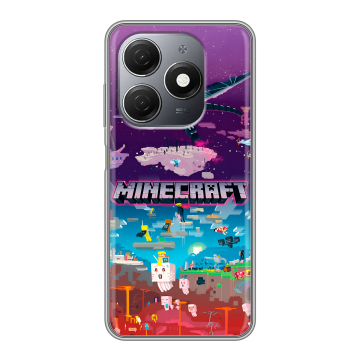 Силиконовый чехол на Tecno Spark 20 с принтом Майнкрафт Minecraft Силиконовый чехол на Tecno Spark 20 с принтом Майнкрафт Minecraft