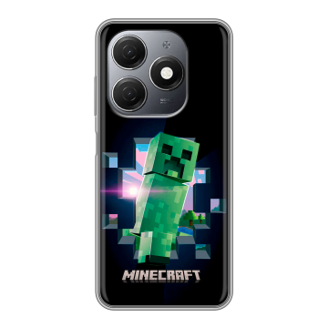 Силиконовый чехол на Tecno Spark 20 с принтом Майнкрафт Minecraft Силиконовый чехол на Tecno Spark 20 с принтом Майнкрафт Minecraft