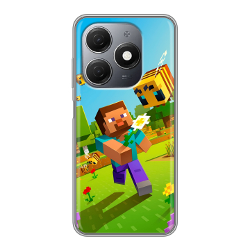 Силиконовый чехол на Tecno Spark 20 с принтом Майнкрафт Minecraft