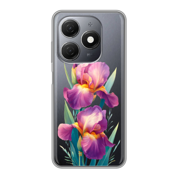 Силиконовый чехол на Tecno Spark 20 с принтом Цветы орхидеи