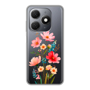 Силиконовый чехол на Tecno Spark 20 с принтом Цветы