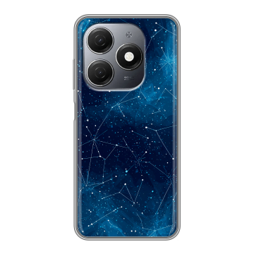 Силиконовый чехол на Tecno Spark 20 с принтом Космос звезды