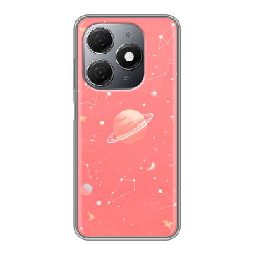 Силиконовый чехол на Tecno Spark 20 с принтом Розовый космос