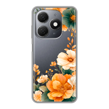 Силиконовый чехол на Tecno Spark 20 с принтом Цветы принт