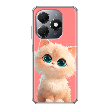 Силиконовый чехол на Tecno Spark 20 с принтом Розовый котенок