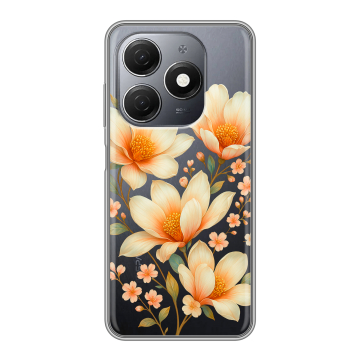 Силиконовый чехол на Tecno Spark 20 с принтом Цветы