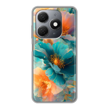 Силиконовый чехол на Tecno Spark 20 с принтом Цветы