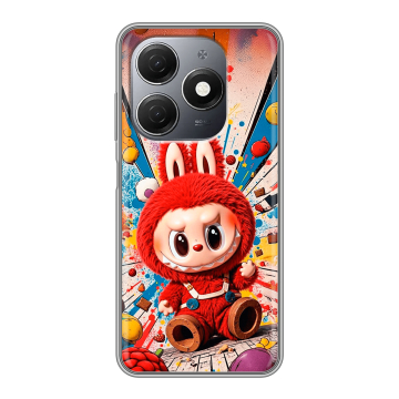 Силиконовый чехол на Tecno Spark 20 с принтом Labubu Лабубу