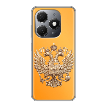 Силиконовый чехол на Tecno Spark 20 с принтом Герб Флаг России