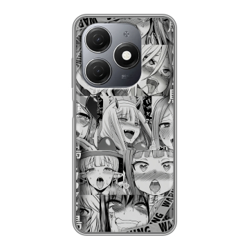 Силиконовый чехол на Tecno Spark 20 с принтом Ahegao Ахегао Аниме