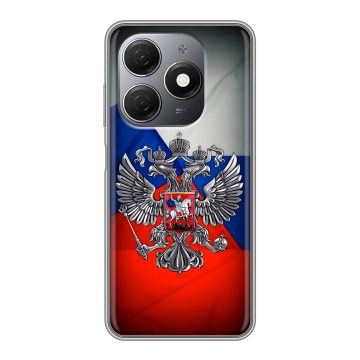 Силиконовый чехол на Tecno Spark 20 с принтом Флаг России Силиконовый чехол на Tecno Spark 20 с принтом Флаг России