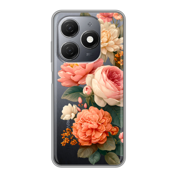 Силиконовый чехол на Tecno Spark 20 с принтом цветы