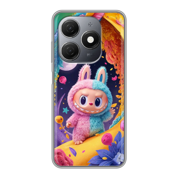 Силиконовый чехол на Tecno Spark 20 с принтом Labubu Лабубу Силиконовый чехол на Tecno Spark 20 с принтом Labubu Лабубу