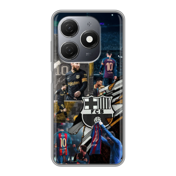 Силиконовый чехол на Tecno Spark 20 с принтом Messi Barcelona Силиконовый чехол на Tecno Spark 20 с принтом Messi Barcelona