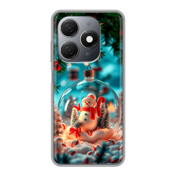 Силиконовый чехол на Tecno Spark 20 с принтом Новый год