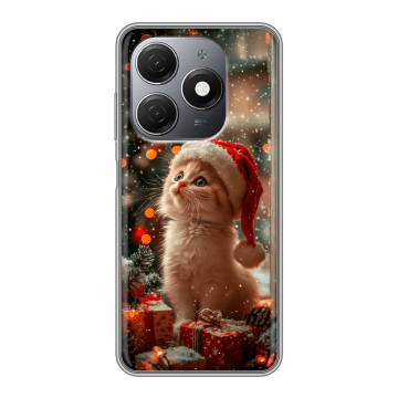 Силиконовый чехол на Tecno Spark 20 с принтом Новый год