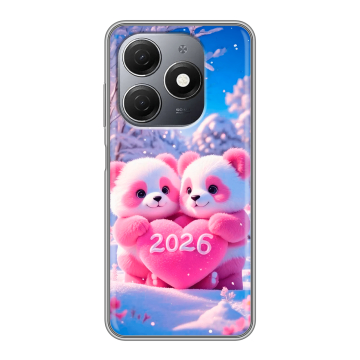Силиконовый чехол на Tecno Spark 20 с принтом Новый год