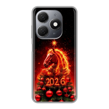 Силиконовый чехол на Tecno Spark 20 с принтом Новый год
