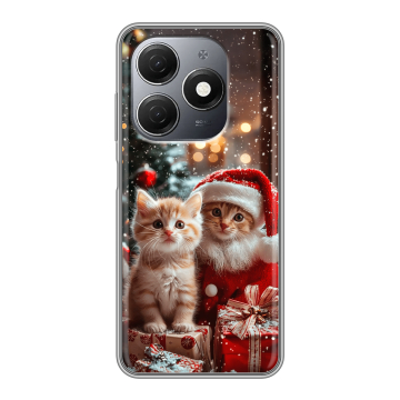 Силиконовый чехол на Tecno Spark 20 с принтом Новый год