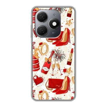 Силиконовый чехол на Tecno Spark 20 с принтом Новый год
