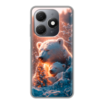 Силиконовый чехол на Tecno Spark 20 с принтом Новый год
