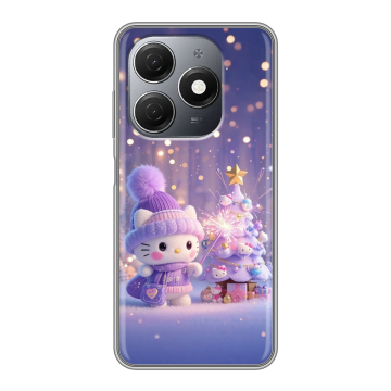 Силиконовый чехол на Tecno Spark 20 с принтом Новый год